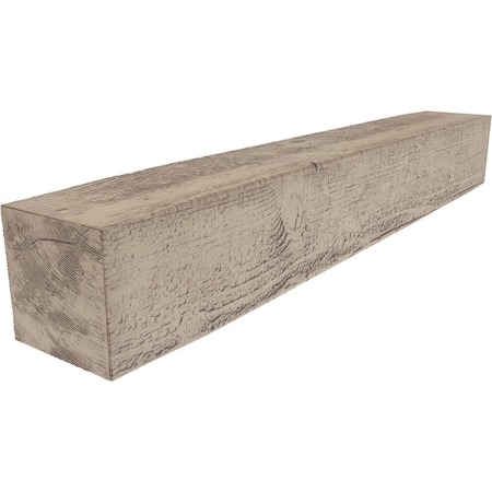 Rough Sawn Faux Wood Fireplace Mantel, Aged Pine, 4H X 6D X 84W